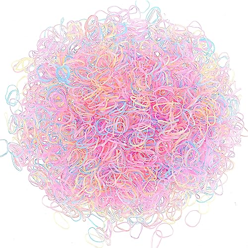 2500 Stück Haargummi Mini Geleefarbe Gummiband kleine Durchsichtige Elastische Haargummis Weiche Baby Elastische Scrunchies Stirnbänder für Mädchen Kinder Hochzeitsfrisuren von Lusofie