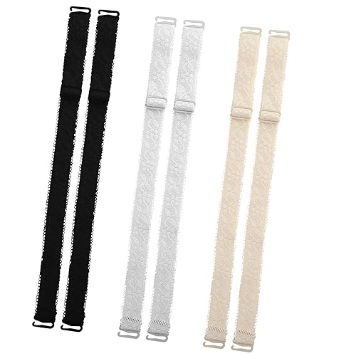 3 Paar BH Träger Damen Verstellbare Elastische BH Träger Ersatz BH Träger Schulte Weiß Schwarz Hautton (1,5 cm) von Lusofie