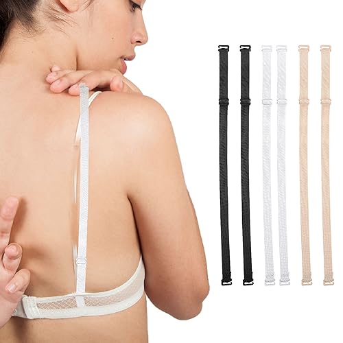 3 Paar BH Träger Ersatz Elastische Verstellbare Bra Straps Damen BH Träger Schulter BH Träger (1,2 cm) von Lusofie