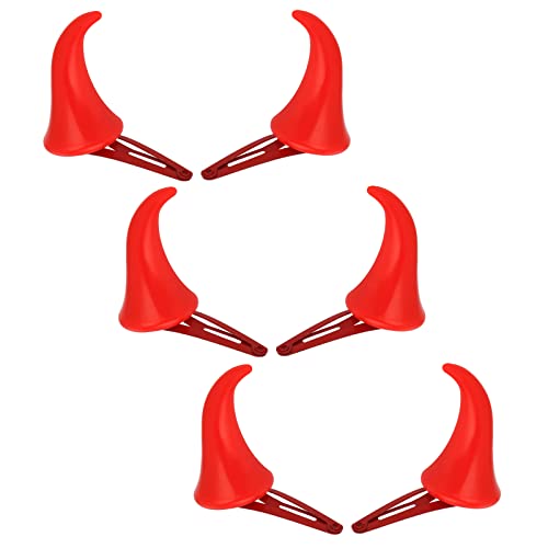 3 Paar Rote Teufelshörner Haarspangen Halloween Teufel Cosplay Haarnadel Teufel Hörner Kleine Vampir Kostüm Haarspange für Cosplay Kostüm Party Hörner Anzieh Teufel Haarschmuck von Lusofie