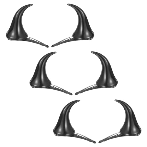 3 Paar Schwarz Teufelshörner Haarspangen Halloween Teufel Cosplay Haarnadel Kleine Vampir Haarspange für Cosplay Kostüm Party Hörner Anzieh Teufel Haarschmuck von Lusofie