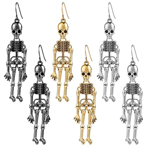 3 Paar Totenkopf Ohrringe Halloween Metall Totenkopf Anhänger Ohrringe Horror Gothic Persönlichkeits Damen Ohrringe Halloween Tag der Toten Cosplay Party Schmuck Zubehör 3 Paar Totenkopf Ohrringe Halloween Metall Totenkopf Anhänger Ohrringe Horror Gothic Persönlichkeits Damen Ohrringe Halloween Tag der Toten Cosplay Party Schmuck Zubehör von Lusofie