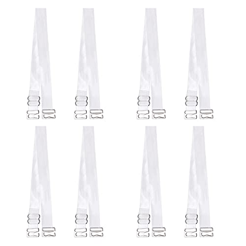 4 Paar BH Träger Transparent Unsichtbar Rutschfest Verstellbar Weich BH mit Transparenten Trägern Ersatz Durchsichtige BH Träger für Damen von Lusofie