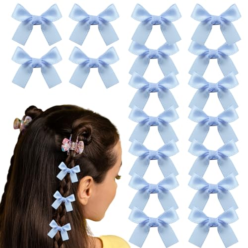 Haarschleife Klein 40 Stück Schleife Haar Mini Haarschleife Haarschmuck Krokodil Haarspangen mit Schleife für Damen Mädchen Kinder Niedliche Schleifen Haar Clips Blau von Lusofie