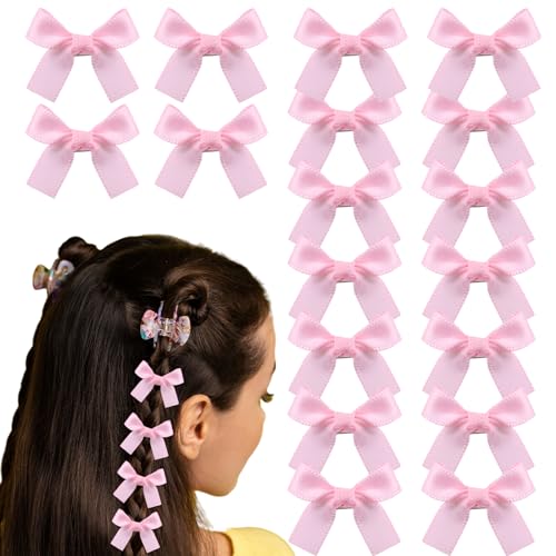 40 Stück Schleifen Haarspangen Mini Haarschleifen Haarschmuck Rosa Krokodil Haarspangen für Damen Mädchen Kinder Niedliche Schleifen Haar Clips von Lusofie