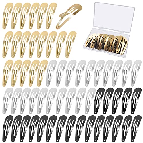 60 Stück Snap Haarspangen Mädchen mit Druckknöpfen aus Metall 2 Zoll Einfache Baby Snap Haarspange Rutschfest Metall Damen Klein mit Aufbewahrungsbox Haarclips Hasrschmuck von Lusofie