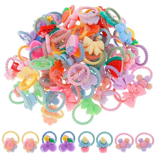 70 Stück Haargummis Klein Bonbonfarbene Mädchen Stirnbänder Süße Baby Kinder Haargummi Zopfgummis Mädchen Kleine Cartoon Stretch Scrunchies für Mädchen Kleinkind Baby Haarband von Lusofie