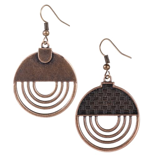Hängeohrringe Für Damen Boho Ohrringe Messing Hänger Ohrringe Bohemische Ohrringe Runde Indische Ethnische Schmuck Vintage-Ohrringe Im Bohemian-Stil (Braun) von Lusofie
