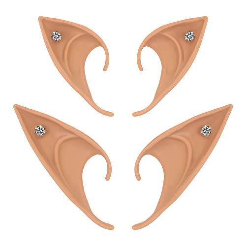 Lusofie 2 Paar Elfenohren Cosplay Elf Ears Anime Party Zubehör Halloween Weihnachten Vampire The Masquerade Elfen Kostüm Elfen Ohren Weihnachten Elfenohren Schmuck von Lusofie