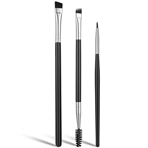 Lusofie Augenbrauenpinsel 3 Stück Eyeliner Pinsel Set Professioneller Augen Makeup Pinsel Abgewinkelter Concealer Pinsel Ultraflacher Dünner Pinsel Augenbrauen Eyeliner Feine Spitze von Lusofie