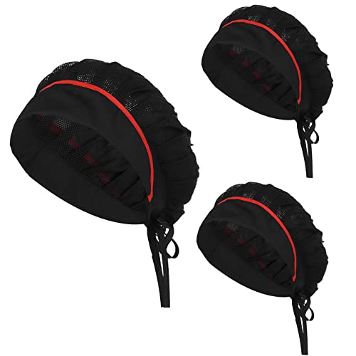Lusofie 3 Stück Kochmütze Küche Kochen Haarnetz Küche Schwarz Verstellbare Mütze für Küche Kochen Servieren und Andere Arbeiten Hut Essen Herren Kochhaube Damen Schwarzer Hut Chef Hat von Lusofie