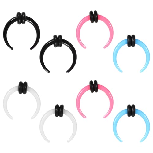 Lusofie 4 Paar Septum Stretching Kit 4 Farben Septum Piercing Set C Form Acryl Pincher Tapers Septum Ringe Konische Nasenringe Septum Ringe Piercing Schmuck Nase Und Ohr Für Damen Mädchen von Lusofie