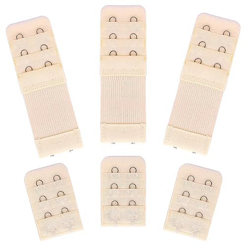 Lusofie 6 Stück BH Verlängerung 2 Haken 3 Reihen BH Träger Verlängerung Weich und Bequem Elastische BH Verschluss Verlängerung für Damen Bra Extende (Hautfarbe) von Lusofie
