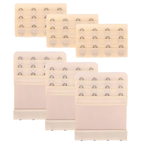 Lusofie 6 Stück BH Verlängerung BH Erweiterung Weich Bequem Elastisch BH Trägerverlängerung 4 Haken 3 Reihen BH Verlängerer für Damen Bra Extender (Hautfarbe) von Lusofie