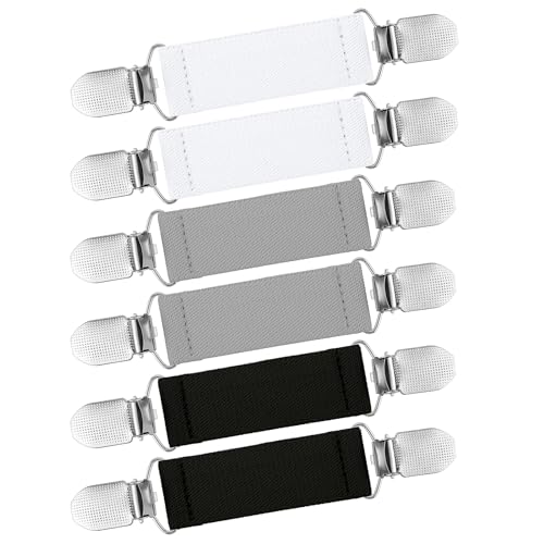 Lusofie 6 Stück Pullover Clips Elastisch Sweater Cardigan Clips Handschuh Clips Fäustling Clips für Kinder Kleinkinder und Erwachsene Elastisch Clips für Kleidung Hemden Schürzen von Lusofie