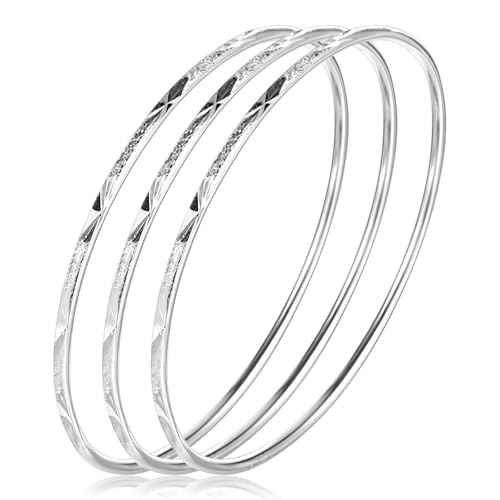 Lusofie Armreif Silber Aus Sterlingsilber Armband Silber 925 Damen– Eleganter Glänzender Stern-Armbänder Geschenk Für Mama Ehefrau Zum Valentinstag Oder Muttertag von Lusofie