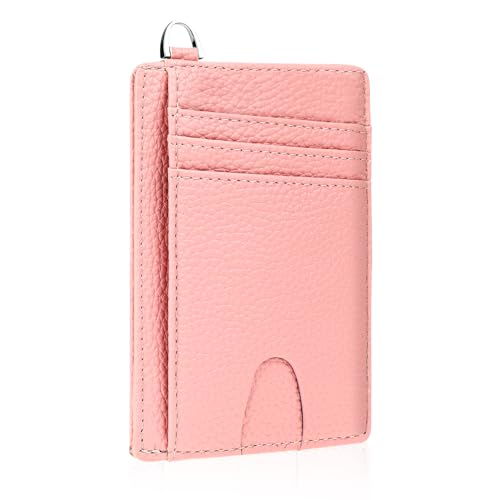 Lusofie Cardholder Damen Slim Portmonee Damen Cardholder Damen Kreditkartenetui Für Damen Pu-Leder Kartenetui Damen GeldböRse Für Damen Mit Ausweisfenster (Rosa) von Lusofie