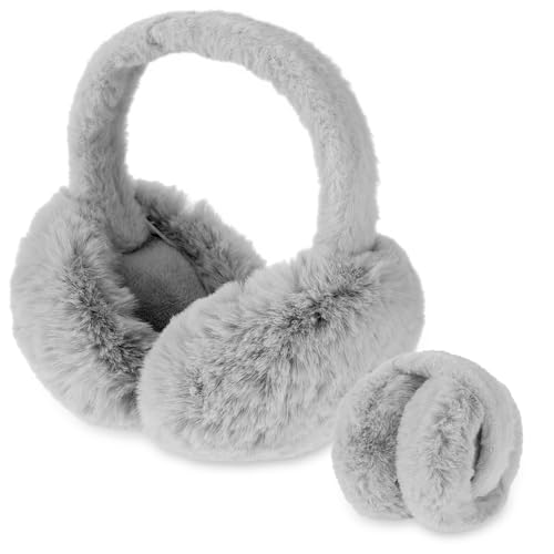 Lusofie Ohrenwärmer Damen Faltbar Earmuffs Kunstfell Warme Ohrenschützer Faltbar Damen Niedliche Plüsch Warme Ohrschützer Winter Ohrwärmer Fahrrad Damen Ohrschutz Erwachsene von Lusofie