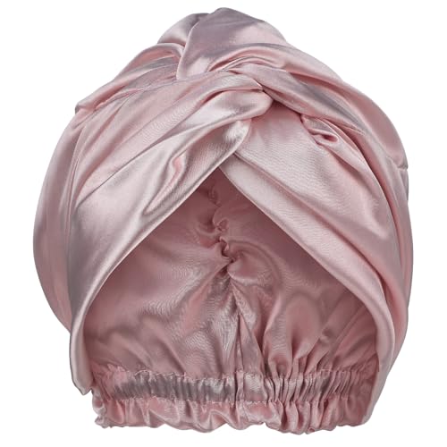 Lusofie Seidenhaube zum Schlafen Seide Sekt Weicher Sanfter Silk Bonnet den Kopf Atmungsaktiv Trocken zu Halten Kopftuch zum Schlafen ist Elegant Schlafmütze Seide Haarschutz für die Nacht von Lusofie