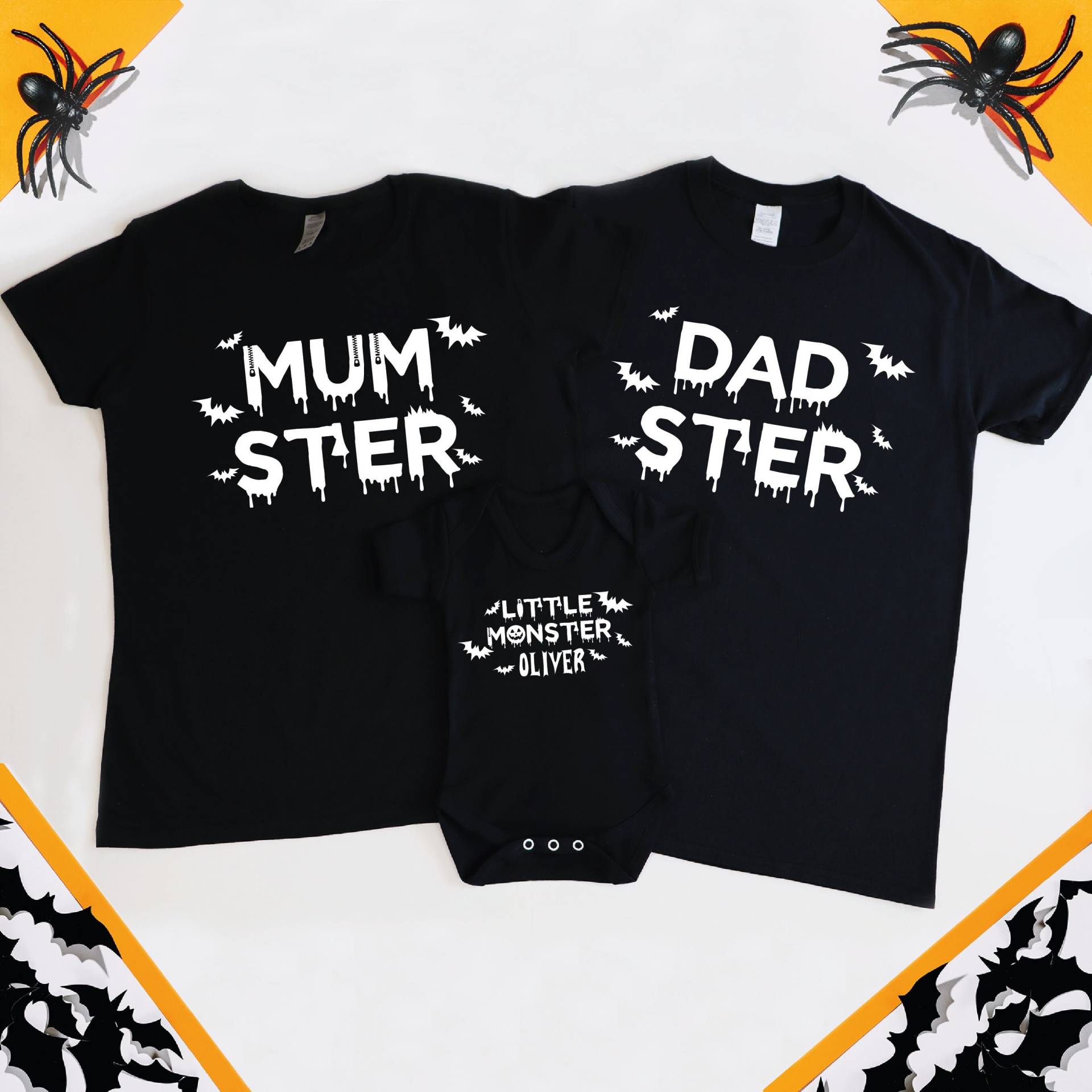 Personalisierte Passende Halloween Familie T-Shirts Outfits, Kleines Baby Monster Mumster Dadster Shirts, Unser 1. 2023 von LussWonderland