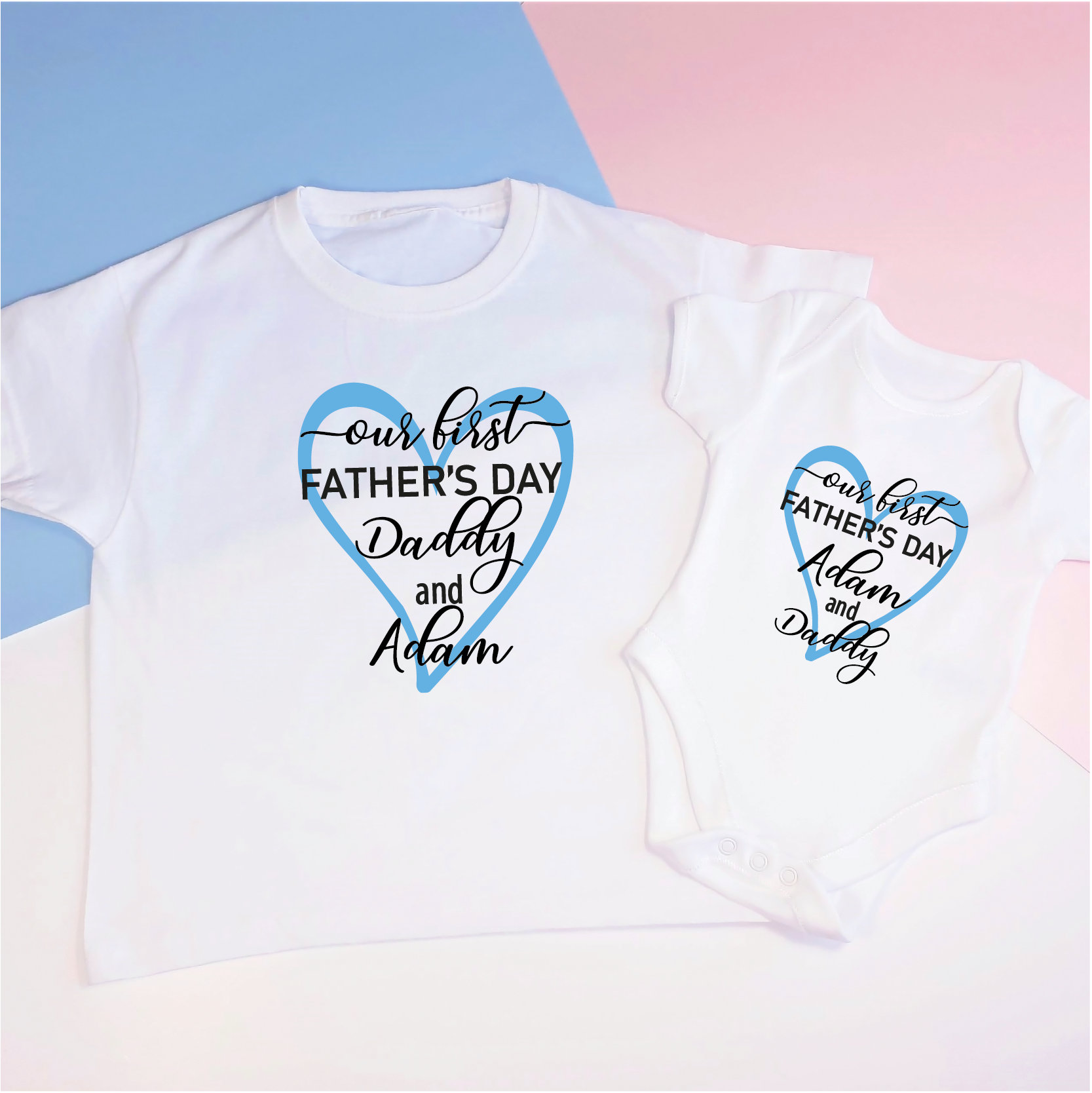 Unser Erster Vatertag Passende Personalisierte T-Shirt Baby Weste Set Outfit, Vatertagsgeschenk Von Tochter Sohn Frau, Unser 1 von LussWonderland