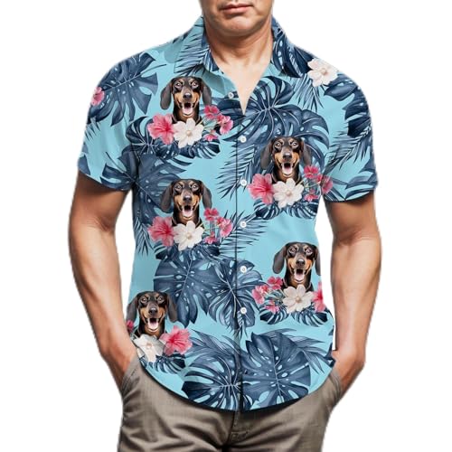Lussues Nee Hawaii-Hemd für Herren, Button-Down-Strandhemd, Freizeithemden, Dackel, L von Lussues Nee
