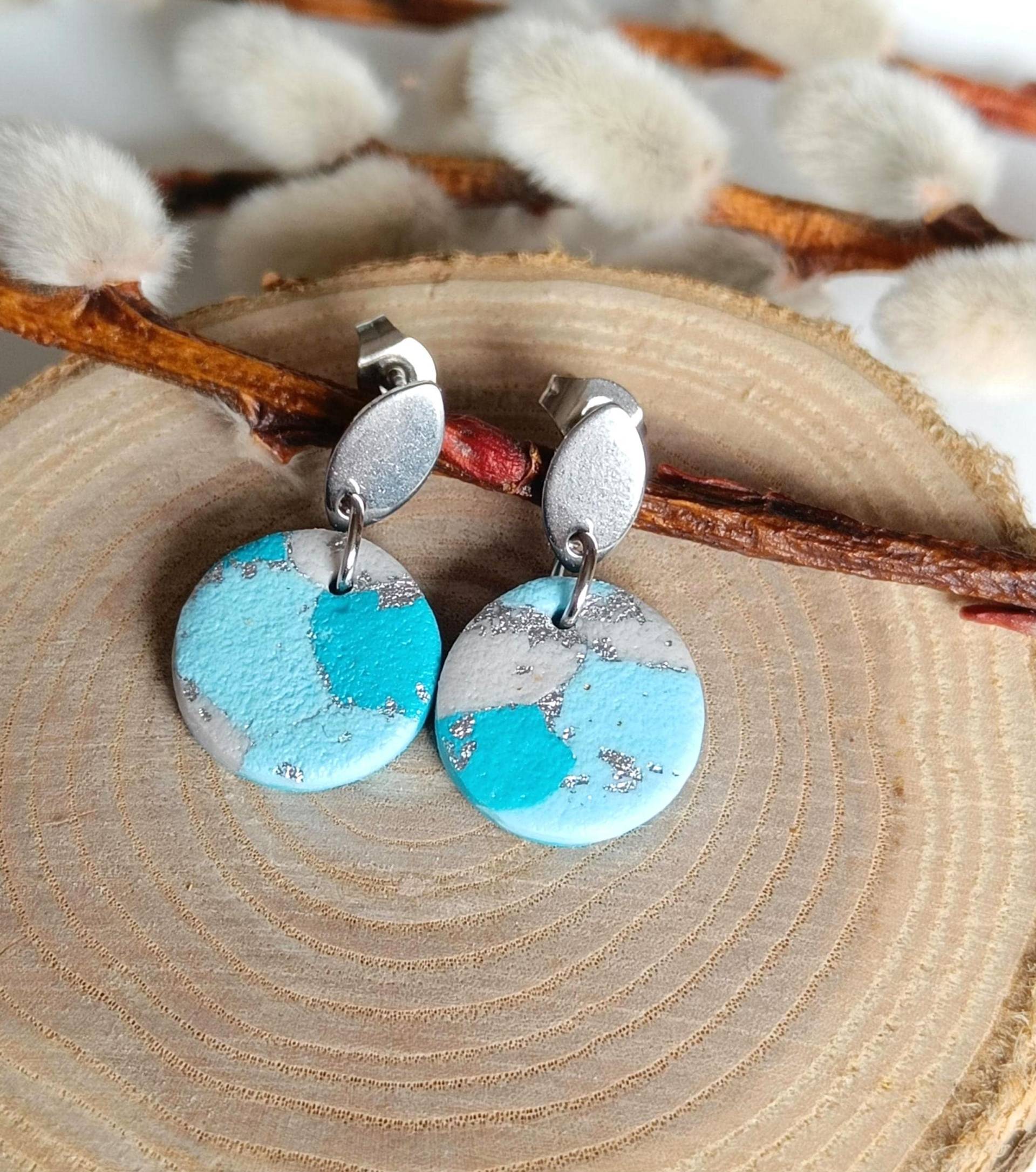 Polymerclay Ohrringe, Ohrringe Türkis, Leichte Ohrringe, Fimo, Handmade, Statementohrringe, Große Ohrringe Blau, Blautöne Polymerclay Ohrringe, Ohrringe Türkis, Leichte Ohrringe, Fimo, Handmade, Statementohrringe, Große Ohrringe Blau, Blautöne von LustaufMeer