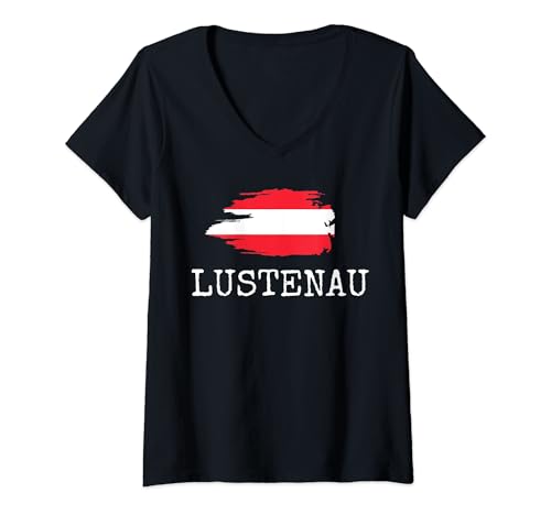 Damen Lustenau City Austrian Vacations Town Damen Herren Österreich T-Shirt mit V-Ausschnitt von Lustenau Austria Travel Novelty Austria Gag Austro