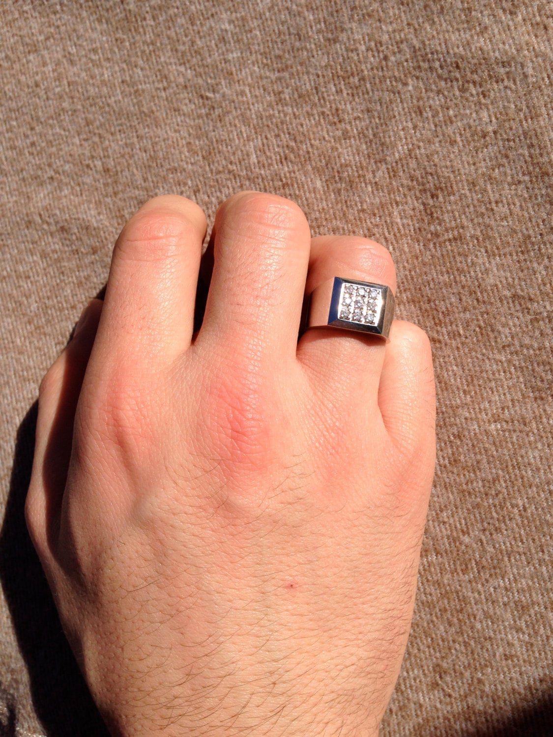 14K Weißgold Herren Diamant Ring Stil #m4034 von LusterLaValliere