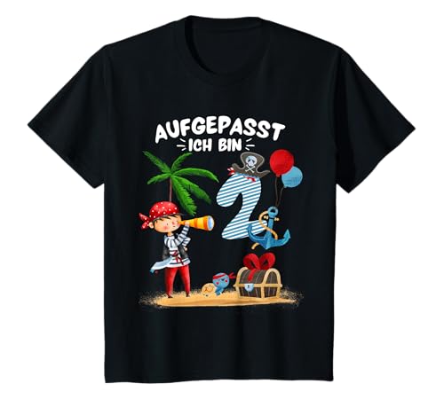 Kinder Geburtstag PIRAT Junge Aufgepasst Ich bin 2 Piraten Party T-Shirt Kinder Geburtstag PIRAT Junge Aufgepasst Ich bin 2 Piraten Party T-Shirt von Lustig 2. Geburtstag Shirt Geburtstagsgeschenk