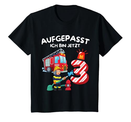 Kinder Geburtstag FEUERWEHR Aufgepasst ich bin jetzt 3 Jahre T-Shirt Kinder Geburtstag FEUERWEHR Aufgepasst ich bin jetzt 3 Jahre T-Shirt von Lustig 3. Geburtstag Shirt - Geburtstagsgeschenk