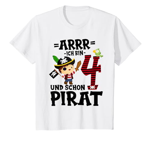 Kinder Geburtstag PIRAT Junge Arrr ich bin 4 Jahre Piraten Party T-Shirt Kinder Geburtstag PIRAT Junge Arrr ich bin 4 Jahre Piraten Party T-Shirt von Lustig 4. Geburtstag Shirt Geburtstagsgeschenk