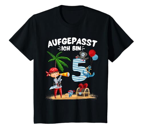 Kinder Geburtstag PIRAT Junge Aufgepasst 5 Jahre Piraten Party T-Shirt Kinder Geburtstag PIRAT Junge Aufgepasst 5 Jahre Piraten Party T-Shirt von Lustig 5. Geburtstag Shirt Geburtstagsgeschenk