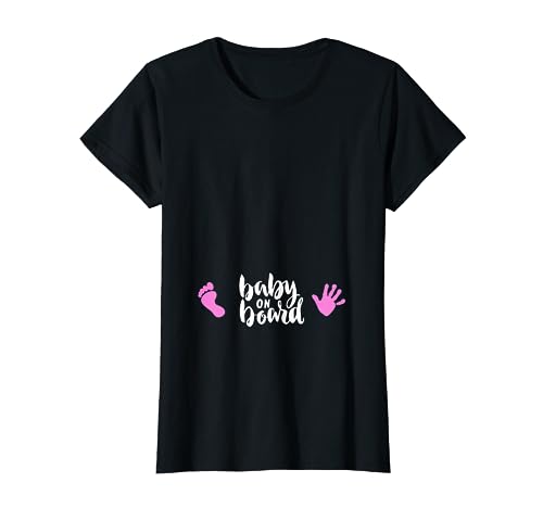 On Board Mädchen Baby Schwangerschaft Babybauch Geburt T-Shirt On Board Mädchen Baby Schwangerschaft Babybauch Geburt T-Shirt von Lustig Baby Ankündigung Shirt & Geschenk