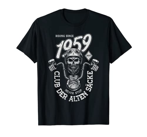 Herren Club der Alten Säcke Männer Motorrad Rocker Geburtstag 1959 T-Shirt Herren Club der Alten Säcke Männer Motorrad Rocker Geburtstag 1959 T-Shirt von Lustig Club der Alten Säcke Motorrad Männer Biker
