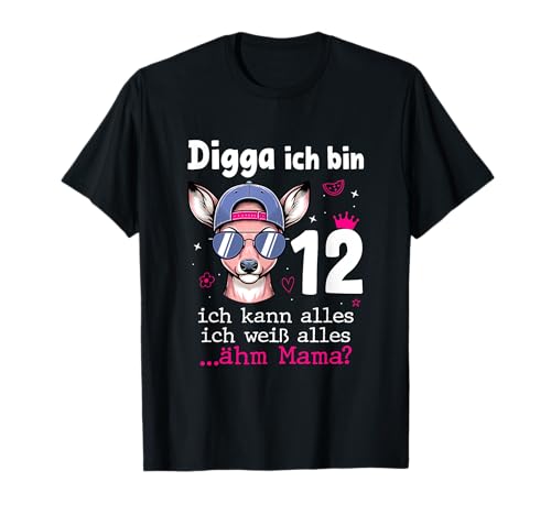 Digga Ich Bin 12 Lustig Kindergeburtstag Geschenk Mädchen T-Shirt Digga Ich Bin 12 Lustig Kindergeburtstag Geschenk Mädchen T-Shirt von Lustig Digga Ich Bin 12 Geburtstag Geschenk Cool