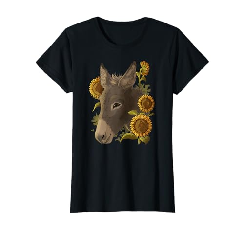 Niedlicher Eselkopf Eselgesicht Sonnenblume - Damen Kinder T-Shirt Niedlicher Eselkopf Eselgesicht Sonnenblume - Damen Kinder T-Shirt von Lustig Esel Mautier Tier Blumen Kostüm Geschenk