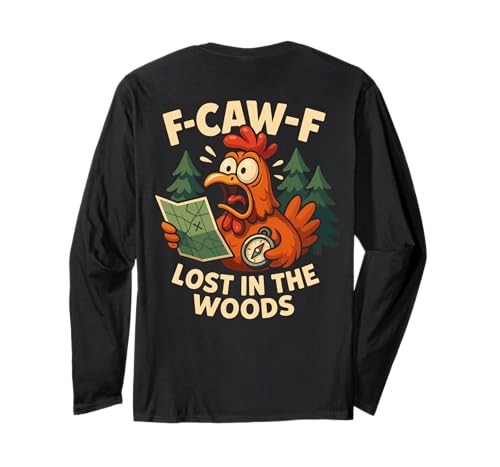 F-caw-f Funny Chicken Hiking Humor Hike Quote F Caw F Meme Langarmshirt F-caw-f Funny Chicken Hiking Humor Hike Quote F Caw F Meme Langarmshirt von Lustig Fcawf Humorvoll Huhn Vogel Berg Meme