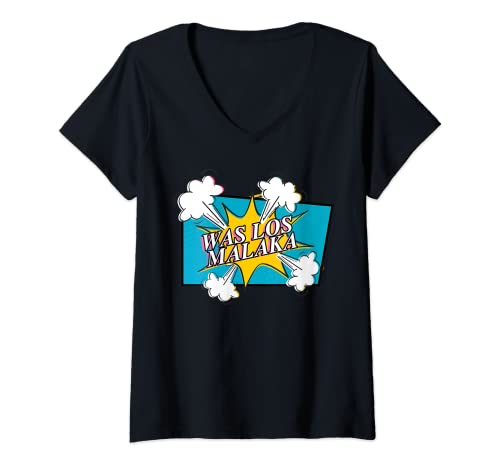 Damen Was Los Malaka Griechin Grieche Greek Griechenland Athen T-Shirt mit V-Ausschnitt Damen Was Los Malaka Griechin Grieche Greek Griechenland Athen T-Shirt mit V-Ausschnitt von Lustig Fluch Griechisch Spruch Design Geschenk