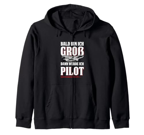 Bald Bin Ich Groß Dann Werde Ich Pilot Flugzeug Kinder Shirt Kapuzenjacke Bald Bin Ich Groß Dann Werde Ich Pilot Flugzeug Kinder Shirt Kapuzenjacke von Lustig Flugzeug Berufswunsch Kinder Pilot Geschenk