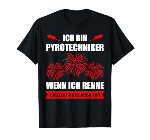 Lustig Pyrotechniker Knaller Motiv T-Shirt, Männer, Unisex, Kurzarm, T-Shirt, Schwarz, S von Lustig Pyrotechniker Knaller Motiv