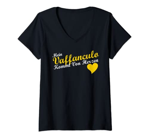 Damen Vaffanculo Italienisch Italiener Italien Sizilien Urlaub Rom T-Shirt mit V-Ausschnitt Damen Vaffanculo Italienisch Italiener Italien Sizilien Urlaub Rom T-Shirt mit V-Ausschnitt von Lustig Schimpfwort Italy Spruch Design Geschenk