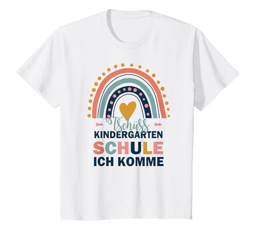 Kinder Tschüss Kindergarten Schule Einschulung Feier Regenbogen T-Shirt Kinder Tschüss Kindergarten Schule Einschulung Feier Regenbogen T-Shirt von Lustig Schulstart Abschied Kita Abgängerin Boho