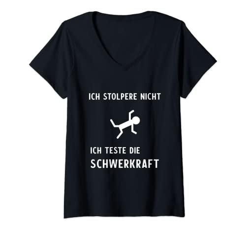 Damen Lustiges Stolpern Schwerkraft T-Shirt mit V-Ausschnitt Damen Lustiges Stolpern Schwerkraft T-Shirt mit V-Ausschnitt von Lustig Stolpern Schwerkraft