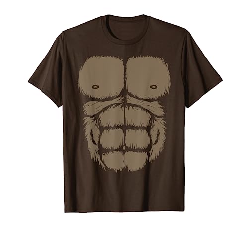 Gorilla Affe Bauch Kostüm Halloween Männer T-Shirt von Lustig Tier Kostüm Halloween Männer Frauen Kinder