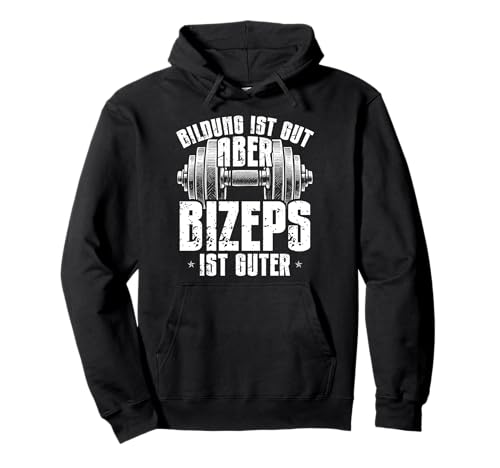 Bildung Ist Gut Aber Bizeps Ist Guter Lustiges Gym Herren Pullover Hoodie Bildung Ist Gut Aber Bizeps Ist Guter Lustiges Gym Herren Pullover Hoodie von Lustig Training Fitness Workout Dicke Arme Design