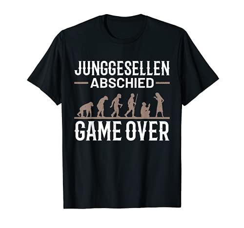 Herren Junggesellenabschied Game Over Team Bräutigam JGA Spruch T-Shirt von Lustig Witzig Mann Sklave Hochzeit T-Shirt