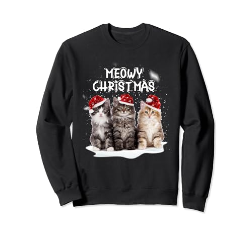 Meowy Christmas Süße Kitty Katzen Mama Pyjama Xmas Kätzchen Sweatshirt von Xmas Cats
