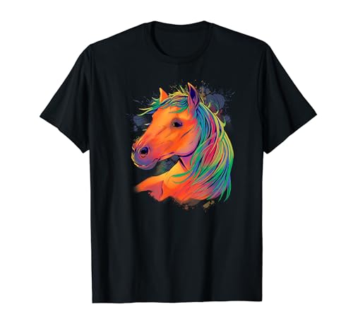 Süßes Pferd in Regenbogen Farben für Herren Damen Kinder T-Shirt Süßes Pferd in Regenbogen Farben für Herren Damen Kinder T-Shirt von Lustige, witzige Pferde Pferd Designs & Geschenke