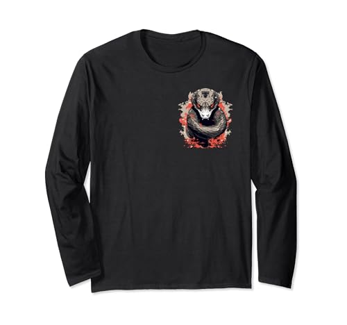 Mystische schwarze Schlange Comic für Herren Damen Kinder Langarmshirt Mystische schwarze Schlange Comic für Herren Damen Kinder Langarmshirt von Lustige, witzige Reptilien Comic EXE Designs